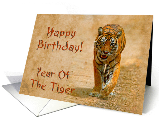 Year of the tiger greeting card, Happy birthday card (949960)