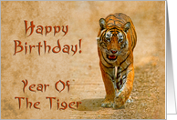 Year of the tiger greeting card, Happy birthday card