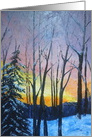 Glowing Winter Sunset Christmas card