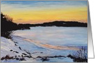 Merry Christmas Winter Sunset at the Frozen River card