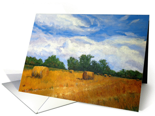 Hay Fields - Any occation, blank note card (1304938)