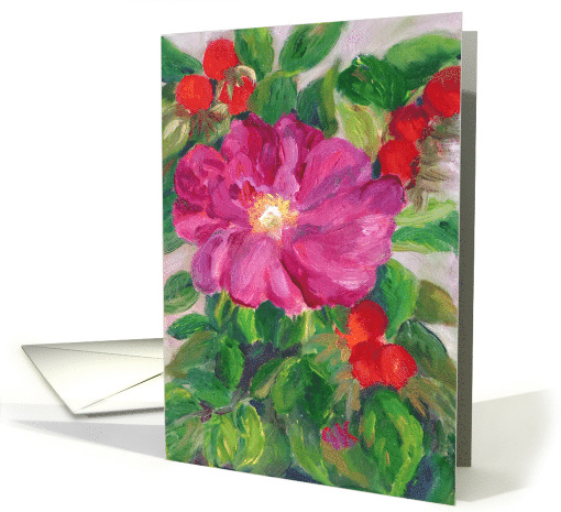 Wild Pink Rose Birthday card (1389042)