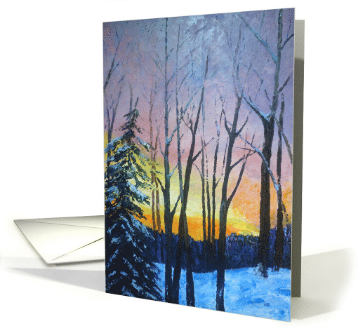 Glowing Winter Sunset Christmas card (1445516)