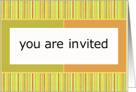 orange & green stripes invitation for any occasion card
