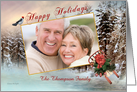 Happy Holidays Photo Card - Winter Snow Scene card
