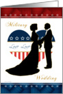 Military Wedding - Silhouette Stars and Stripes Heart card