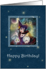Happy Birthday - Witch Starry Night card