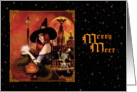 Merry Meet - Magical Night Witch - Blank card