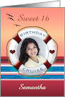 Sweet 16 Birthday Cruise Sunset Personalized Photo Invitation card