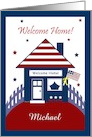 Patriotic House Military Personalized Welcome Home Invitation card