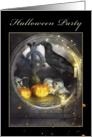 Mystical Raven, Skulls, Pumpkins, Spooky, Halloween Party Invitation card