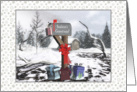 Season’sGreetings from Your Mail Carrier Mailbox, Presents, Snow card