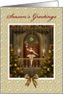 Season’s Greetings Nutcracker Ballerina Ballroom Christmas Trees card