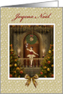 Joyeux Noël French Christmas Nutcracker Ballerina Christmas Trees card