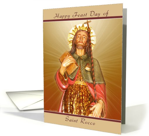 Happy Feast Day of St. Rocco - Rays - English Prayer Verse card