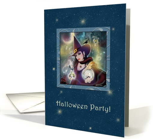 Witch Halloween Party Invitation - Pretty Witch Blue card (674187)