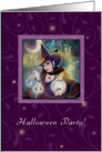 Halloween Party Invitation - Pretty Witch Purple card