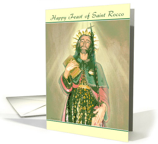 Happy Feast of St. Rocco - Viva St. Rocco - Canvas Painting Style card
