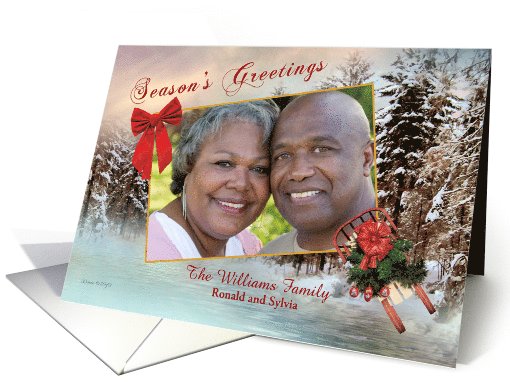 Season's Greetings Photo Card - Winter Snow Scene card (709466)