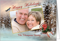 Happy Holidays Photo Card - Winter Snow Scene card