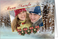 Buon Natale Italian Photo Card - Merry Christmas, Winter Scene card