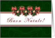 Buon Natale - Italian- Merry Christmas - Classic Green Garland card