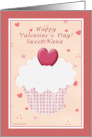Nana Happy Valentine’s Day - Cupcake with Heart card
