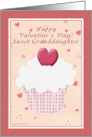 Granddaughter Happy Valentine’s Day - Cupcake with Heart card