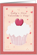 Baby’s First Valentine’s Day - Cupcake with Heart card