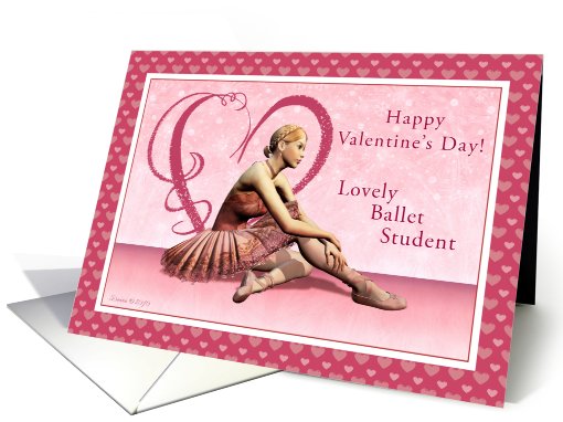 Ballet Student - Happy Valentine's Day - Ballerina card (746788)