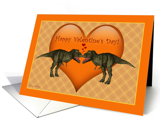 Dinosaurs in Love Happy Valentines Day card (752302)
