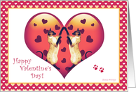 Siamese Cats in Love Happy Valentines Day card