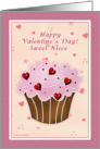 Niece Happy Valentines Day - Cupcake card