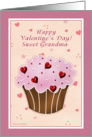 Grandma Happy Valentines Day - Cupcake card