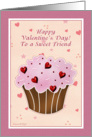Friend Happy Valentines Day - Cupcake card