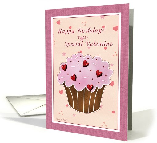 Happy Birthday Special Valentine - Cupcake card (752744)