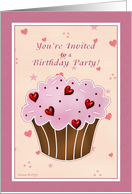 Invite Birthday Party - Cupcake card