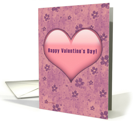 Purple and Pink Retro Heart Valentine's Day card (752960)