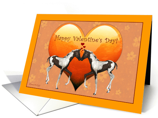 Horses in Love - Happy Valentine's Day card (760415)