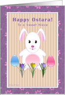 Niece - Happy Ostara - Ostara Bunny Purple card