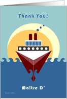 Maitre D’ - Thank You - Cruise Gratuity Tip Card