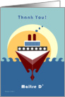 Maitre D’ - Thank You - Cruise Gratuity Tip Card