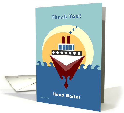 Head Waiter - Thank You - Cruise Gratuity Tip card (779551)