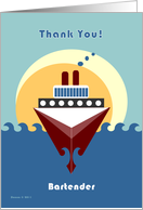 Bartender - Thank You - Cruise Gratuity Tip Card
