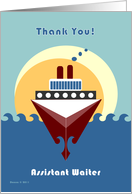 Assistant Waiter - Thank You - Cruise Gratuity Tip Card