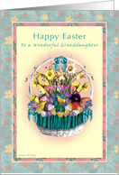 Granddaughter - Happy Easter - Easter Basket with Flowers card