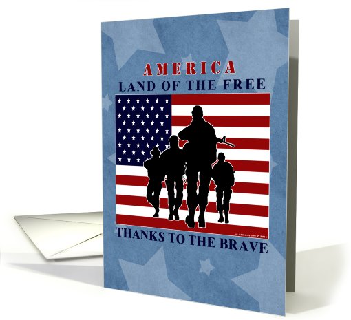 Flag and Soldiers - Happy Independence Day card (815749)