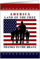 Flag and Soldiers - Happy Independence Day card
