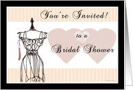 Bridal Shower Invitation - Mannequin with Hearts card