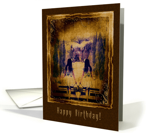 Happy Birthday - Dark Goth Haunting Spooky Girls card (839353)